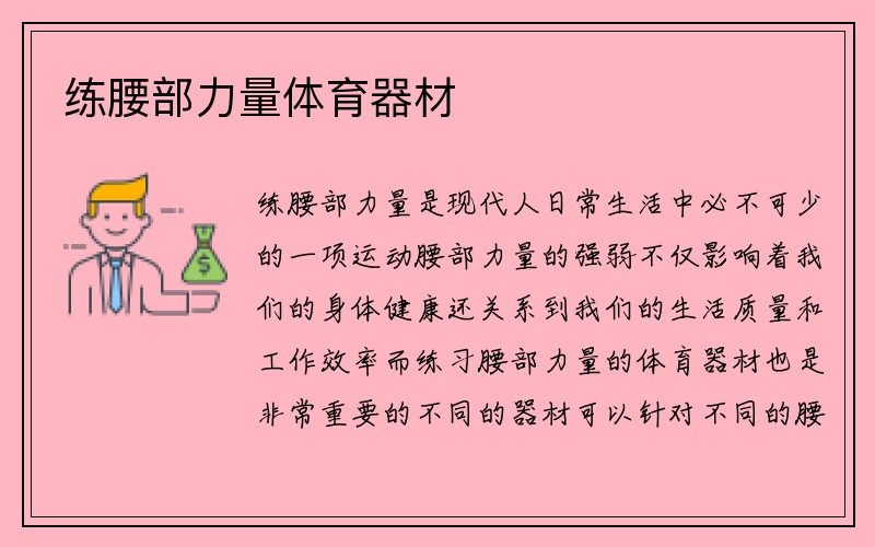 练腰部力量体育器材