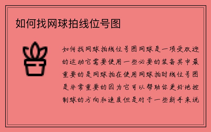 如何找网球拍线位号图