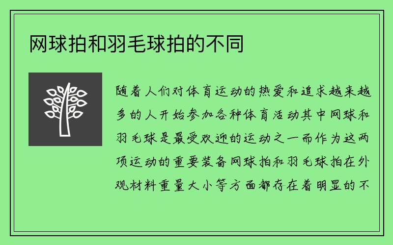 网球拍和羽毛球拍的不同